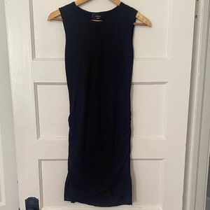 Vici Navy Sleeveless Ruched Mini Dress